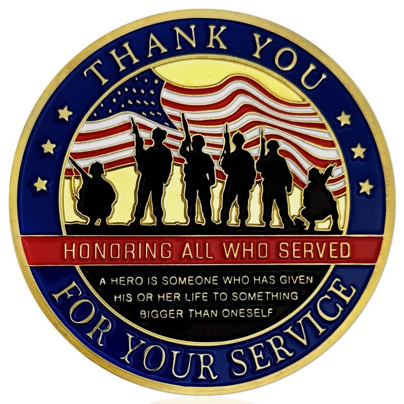 LDCREEE Military Veterans Challenge Coin Thank You for Your Service Appreciation Gift - Image 2