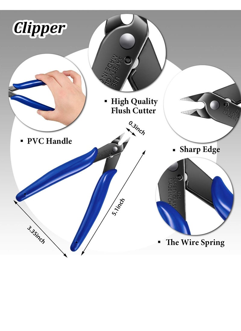 Y&D - 10 Pieces Metal DIY Model Tool Sets, Tab Edge Cylinder Cone Shape Bending Assist Tools, Nozzle Pliers Flat Nose Needle for 3D Jigsaw Puzzles Assembly - Image 1