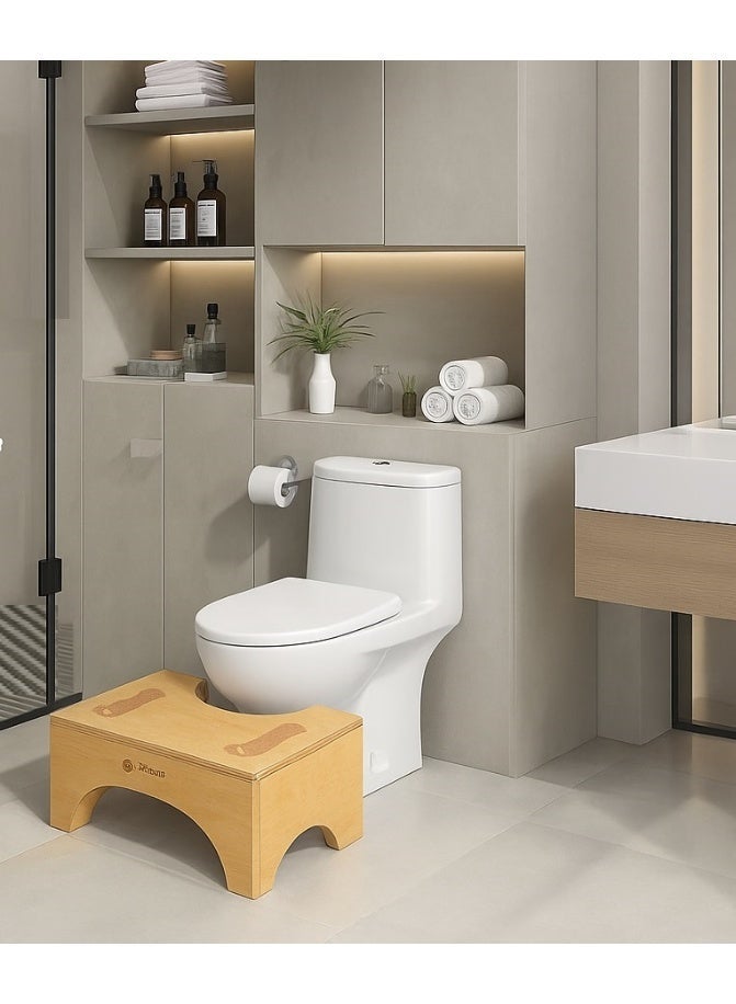 Bathroom Footrest - A Sanitary Footstool And Medical Specifications For Treating Constipation And Other Problems (Wooden Footstool Set As Shown In Picture 1) - Image 1