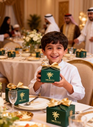 10 صناديق هدايا من الورق الأخضر الملون مع 10 أشرطة و 9×9×6 سم ومتعددة الأغراض ومثالية لهدايا العيد وحفلات أعياد الميلاد وحفلات الزفاف والمزيد (أحب SAUDI) - view 5
