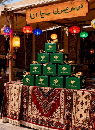 10 صناديق هدايا من الورق الأخضر الملون مع 10 أشرطة و 9×9×6 سم ومتعددة الأغراض ومثالية لهدايا العيد وحفلات أعياد الميلاد وحفلات الزفاف والمزيد (أحب SAUDI) - view 3