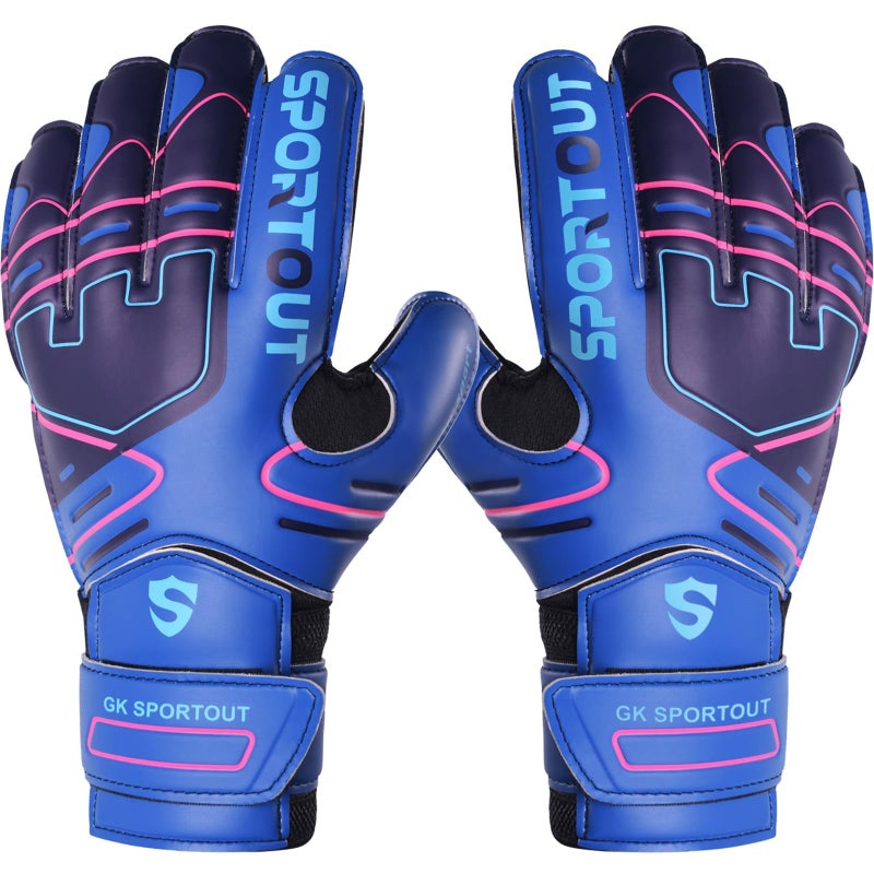 Sportout YouthAdult Goalie Goalkeeper GlovesStrong Grip for The Toughest Saves with Finger Spines to Give Splendid Protection to Prevent Injuries4 Colors Dark Blue 7 - Image 2