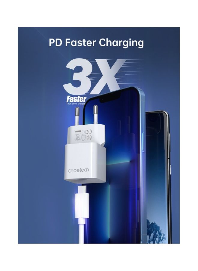 Choetech PD5010 USB-C PD3.0 Wall Charger - 20W white - Image 3
