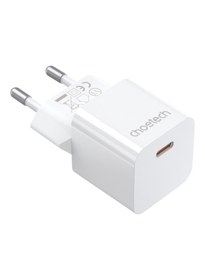 Choetech PD5010 USB-C PD3.0 Wall Charger - 20W white - Image 1