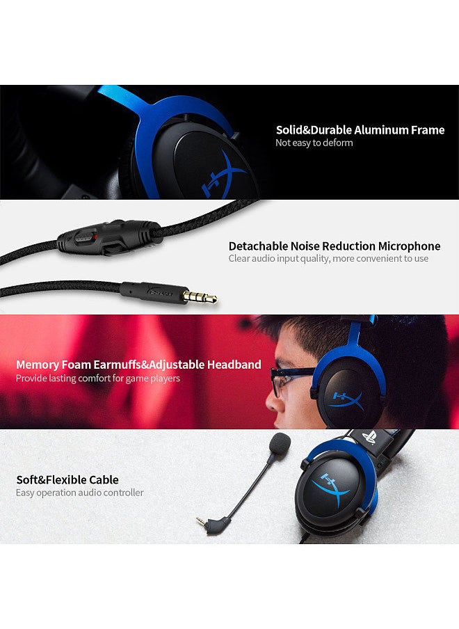 Kingston - HyperX Cloud Gaming Head-mounted Gaming Headset with in-Line Audio Control Detachable Microphone for PS4 PS5 Xbox PC - Image 1