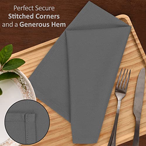 Ruvanti Cloth Napkin Set of 12, 18x18 Inch Soft & Absorbent Cotton Enrich Dinner Napkins for Hotel, Wedding Parties, Napkin-Everyday -Charcoal Grey - Image 2