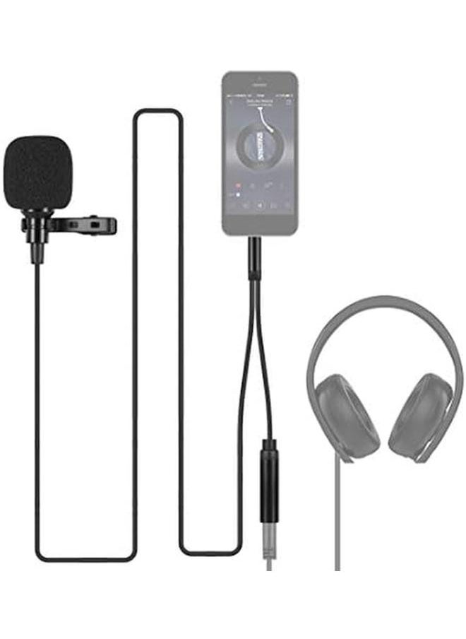erorex - Accessories Black Portable Mini Interview Record Clip On Microphone With Headphone Jack For Smartphone Computer Tools Filming Accessoriez - Image 1