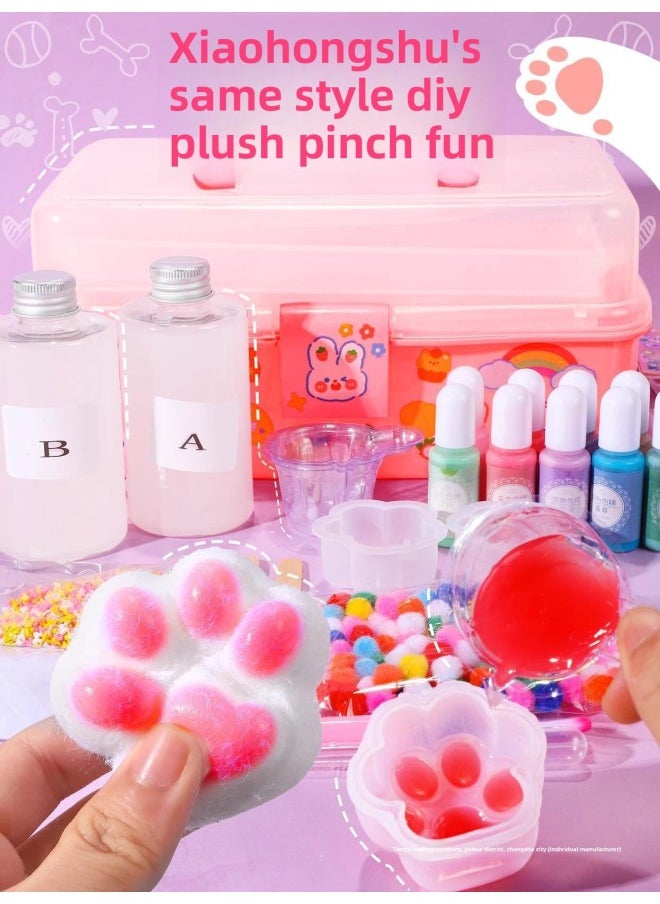 null - Pinch Decompression Toy Homemade Silicone Pinch Diy Handmade Material Package To Make Cat Claw Mold Girl Set-Color:[king's Set] Free 16 Bottles Of AB Glue + 17 Exquisite Molds + Three-layer Rotation Storage - Image 1
