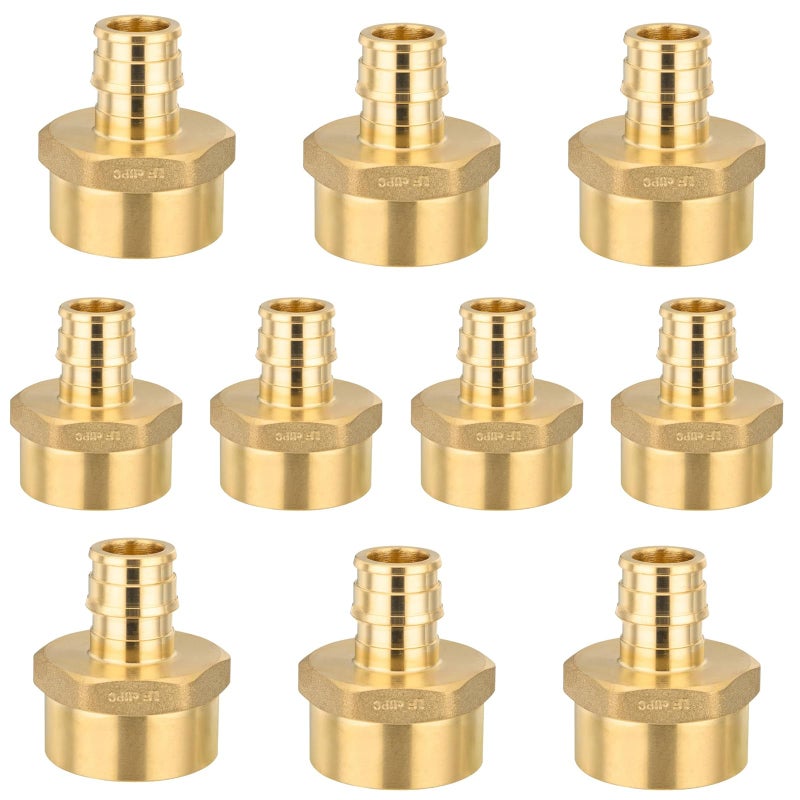 GUOFIS 10 Pack PEXA Fittings12 inch Pex x 34 inch Female NPT AdapterBrass Expansion Female Threaded Adapter Fittings for Pex A TubingASTM F1960 CopperPEX1960122 - Image 2