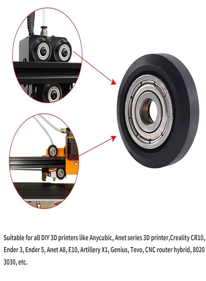 SeekLiny 48 PCS 3D Printer POM Pulley Wheel Set with Pulley Bearing Included 16 PCS Pulley Wheels 16 PCS Eccentric Spacer 16 PCS Round Column for Creality Anycubic Anet Series 3D Printer Ender 3 - Image 4