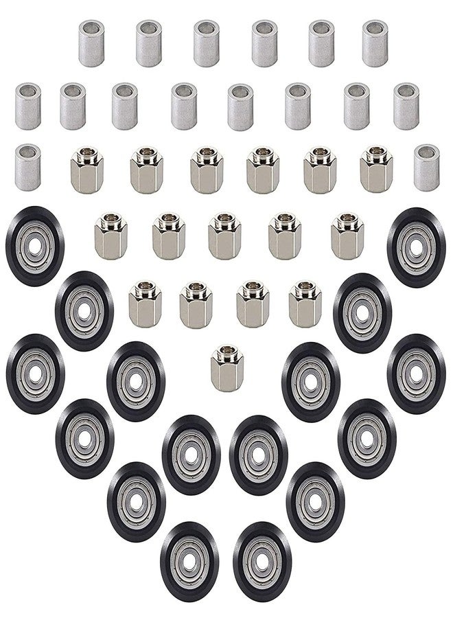 SeekLiny 48 PCS 3D Printer POM Pulley Wheel Set with Pulley Bearing Included 16 PCS Pulley Wheels 16 PCS Eccentric Spacer 16 PCS Round Column for Creality Anycubic Anet Series 3D Printer Ender 3 - Image 1