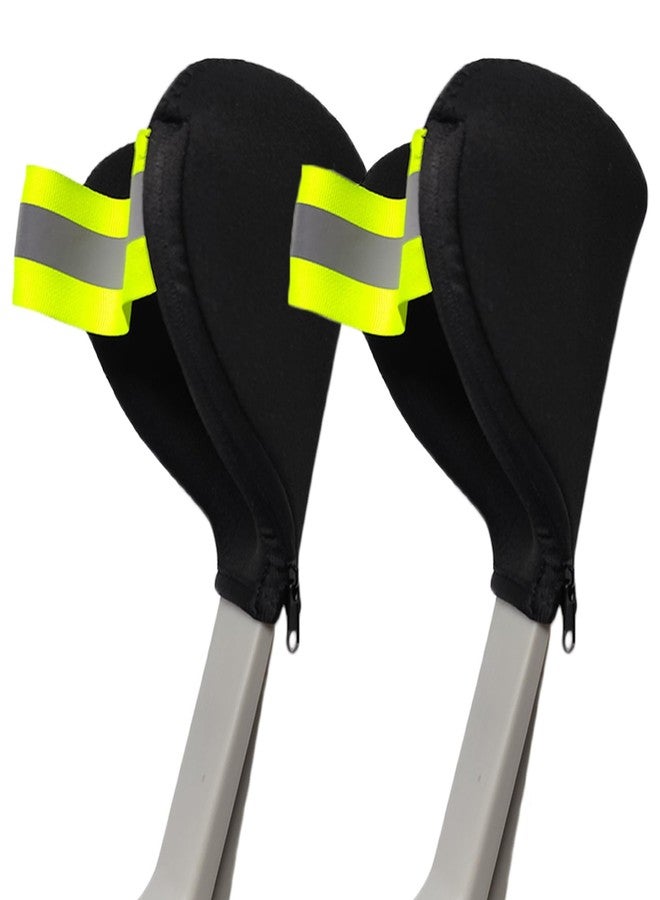 MESINURS Forearm Crutch Pad - Elbow Crutch Covers, Open Cuff Crutch Sheet for Elderly & Disabled Crutch Accessories, Reflective Strips Design, 2 Pcs - Image 1