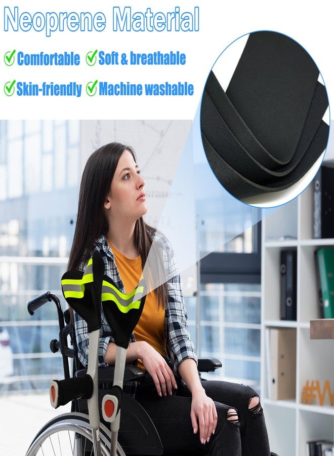 MESINURS Forearm Crutch Pad - Elbow Crutch Covers, Open Cuff Crutch Sheet for Elderly & Disabled Crutch Accessories, Reflective Strips Design, 2 Pcs - Image 3