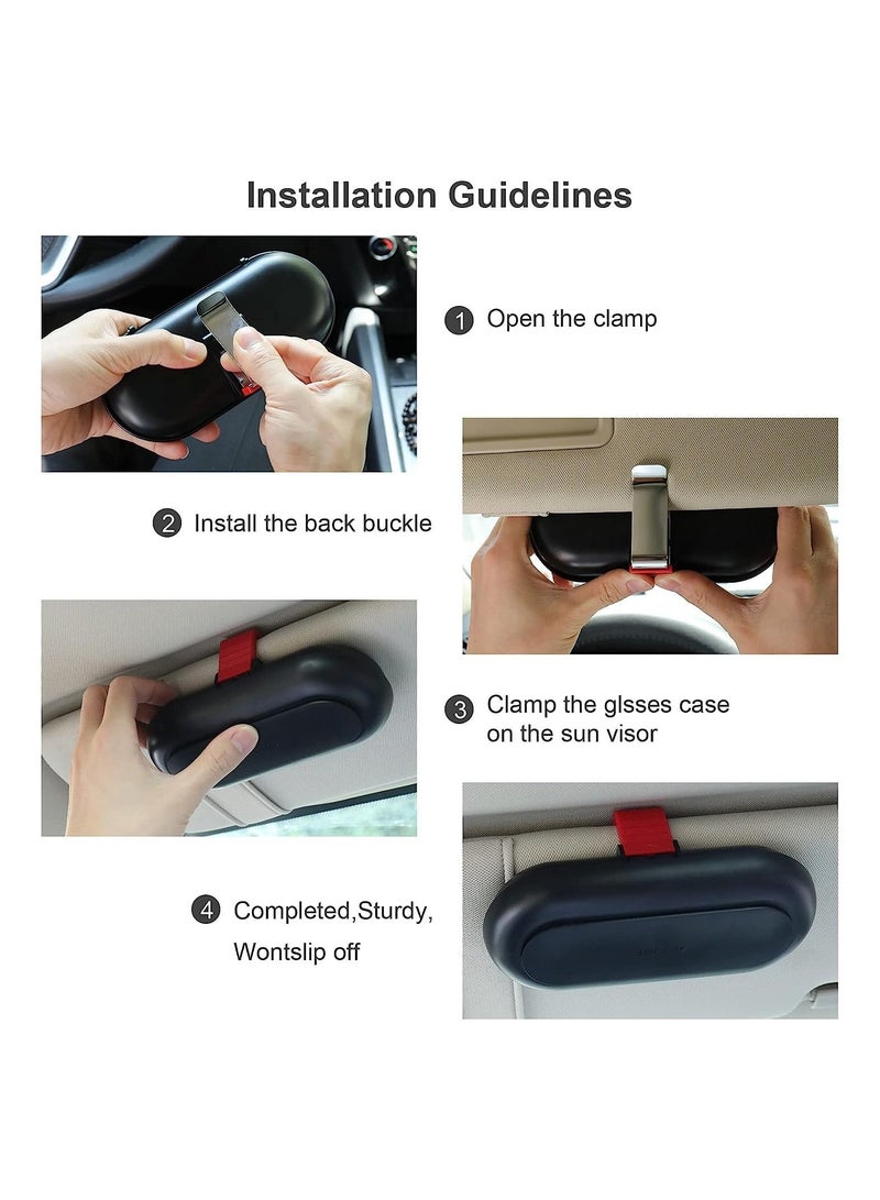 SYOSI Sunglasses Holder for Car Organizer Storage Case with sunglasses Vehicle Visor Accessories Glasses Storage Case - Image 4