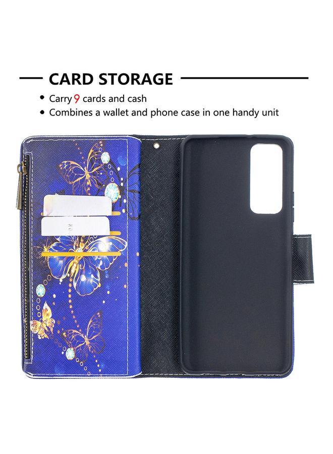 Zaboon Case For Huawei P smart 2021 / Y7a Colored Drawing Pattern Zipper Horizontal Flip Leather Case with Holder & Card Slots & Wallet - Image 5