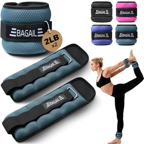 BAGAIL Ankle Wrist Weights for Women Men One Pair of 1246810 LBS Wearable Leg Arm Weights with Sleek Design Secure Fit for Walking Running Pilates Home Fitness Physical Therapy 4lb Blue - Image 1
