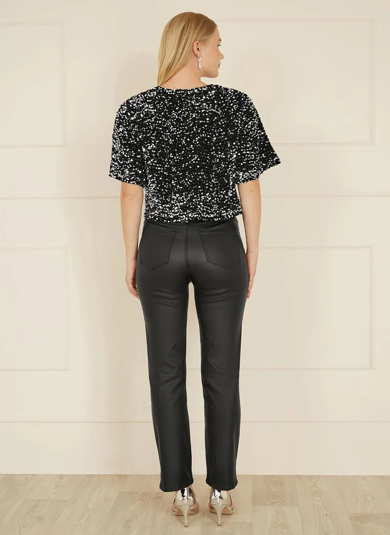 Yumi  Sequin Relaxed Top for Women | Best Price UAE