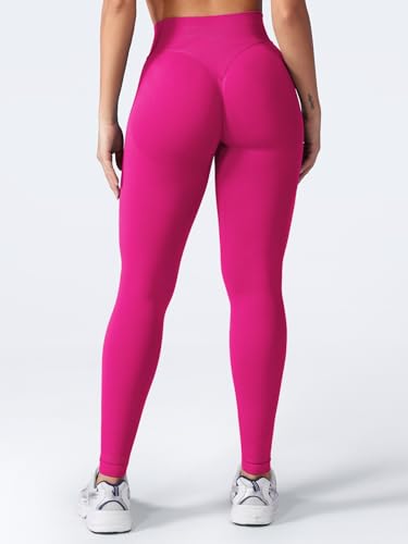 VOYJOY Women Seamless Impact Leggings Scrunch Workout Leggings Medium Waist Tummy Control Butt Lifting Gym Yoga Pants Rose Pink M - Image 3