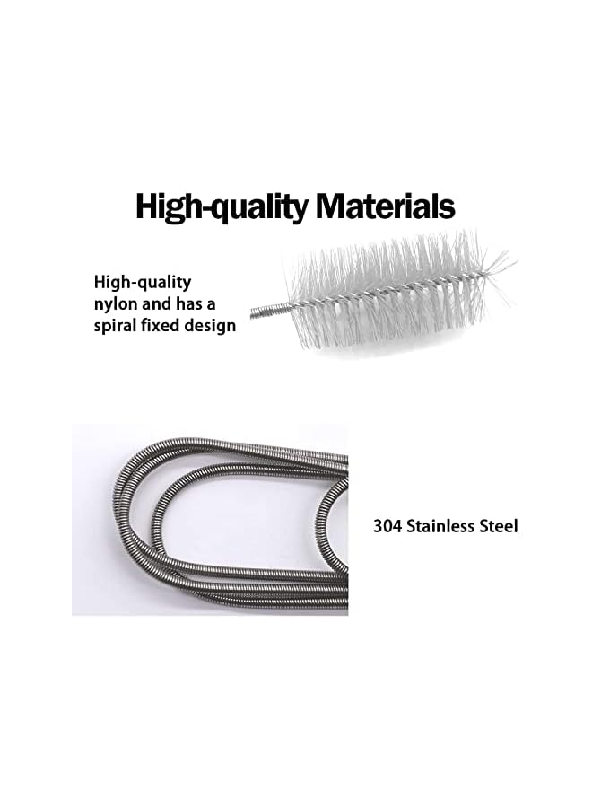 promass Drain Tube Cleaning Brushes, Flexible Refrigerator Scrub Brush, Drain Pipe Cleaning Kit Stainless Steel Nylon Flexible Drain Tube Cleaning Brushes for Home Kitchen (2 Pcs) - Image 2