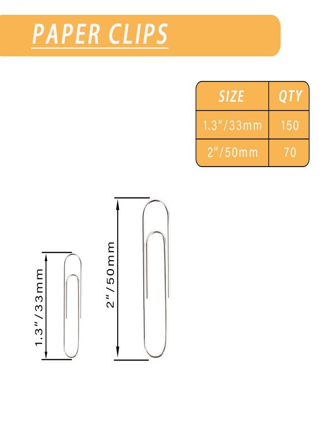 Aksiko 220pcs Silver Paper Clips, Medium and Jumbo Size (1.3 inch & 2 inch) Office Paperclips - with Storage Box in Each Size for Easy Storage - Image 2