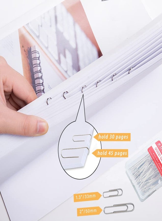 Aksiko 220pcs Silver Paper Clips, Medium and Jumbo Size (1.3 inch & 2 inch) Office Paperclips - with Storage Box in Each Size for Easy Storage - Image 5