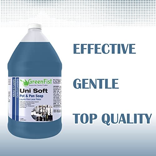 GreenFist Dish Soap Professional Detergent Liquid Pot & Pan Dish-Wash - Light or Heavy Use (Blue Unisoft 1 Gallon) - Image 3