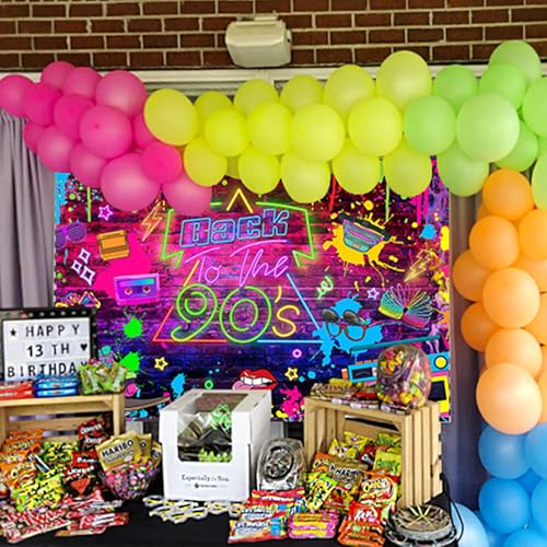Mocsicka 90s Backdrop Back to 90's Party Decorations Hip Hop Graffiti Background 1990s Retro Theme Photography Banner, 72.8 x 43.3 Inch - Image 2