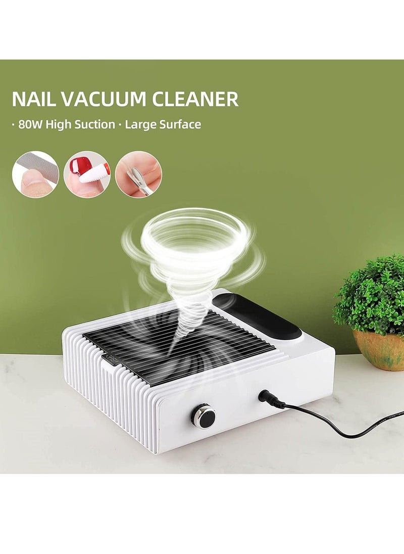 Excefore 80W New Strong Power Nail Dust Collector Nail Fan Art Salon Suction Dust Collector Machine Vacuum Cleaner Fan UK Plug (858-1Pink)  - Image 5
