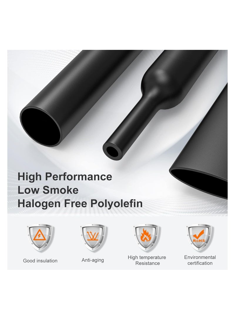 Goolsky أنابيب انكماش حراري 2:1 مجموعة لف كابل الأسلاك عزل كهربائي مجموعة أنابيب 5 ألوان - Image 3