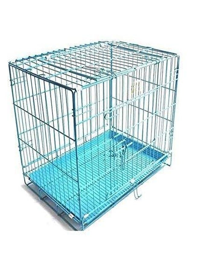 Pups&Pets Powder Coated Metal Cage/Crate/Kennel with Removable Tray for Dog Small Dog, Cats, Puppy, Kitten and Rabbit 18 Inch (Sky Blue) - Image 2
