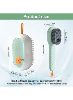 Generic 2 in 1 Multifunction Cleaning Brush,Liquid Shoe Cleaning Brush Laundry Brush with Soap Dispenser,Premium Bathroom Scrubber Soft Bristle Cleaning Brushes for Household Use (Green)  - Image 2