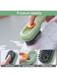 Generic 2 in 1 Multifunction Cleaning Brush,Liquid Shoe Cleaning Brush Laundry Brush with Soap Dispenser,Premium Bathroom Scrubber Soft Bristle Cleaning Brushes for Household Use (Green)  - Image 3