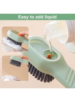 Generic 2 in 1 Multifunction Cleaning Brush,Liquid Shoe Cleaning Brush Laundry Brush with Soap Dispenser,Premium Bathroom Scrubber Soft Bristle Cleaning Brushes for Household Use (Green)  - Image 4