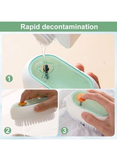 Generic 2 in 1 Multifunction Cleaning Brush,Liquid Shoe Cleaning Brush Laundry Brush with Soap Dispenser,Premium Bathroom Scrubber Soft Bristle Cleaning Brushes for Household Use (Green)  - Image 5