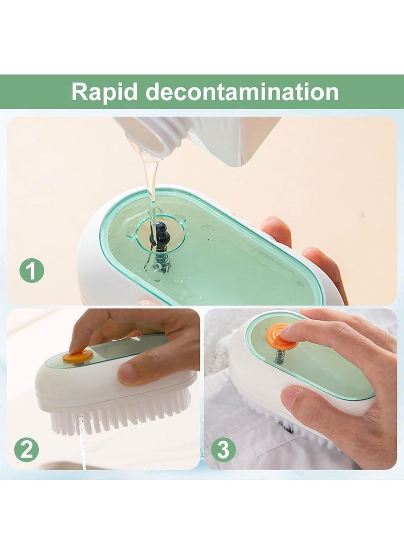 Generic 2 in 1 Multifunction Cleaning Brush,Liquid Shoe Cleaning Brush Laundry Brush with Soap Dispenser,Premium Bathroom Scrubber Soft Bristle Cleaning Brushes for Household Use (Green)  - Image 5