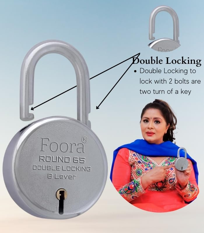 Foora Same Key Lock Set - 6 Padlocks with 5 Common Key, Multiple Lock with Single Key for Home Security - Image 2