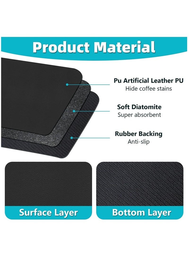 Coffee Mat, Coffee Machine Drying Mat with Non-Slip Rubber Bottom, Quick-Drying Mat for Coffee Machine, Kitchen, Sink, Tableware (Black)  - Image 3