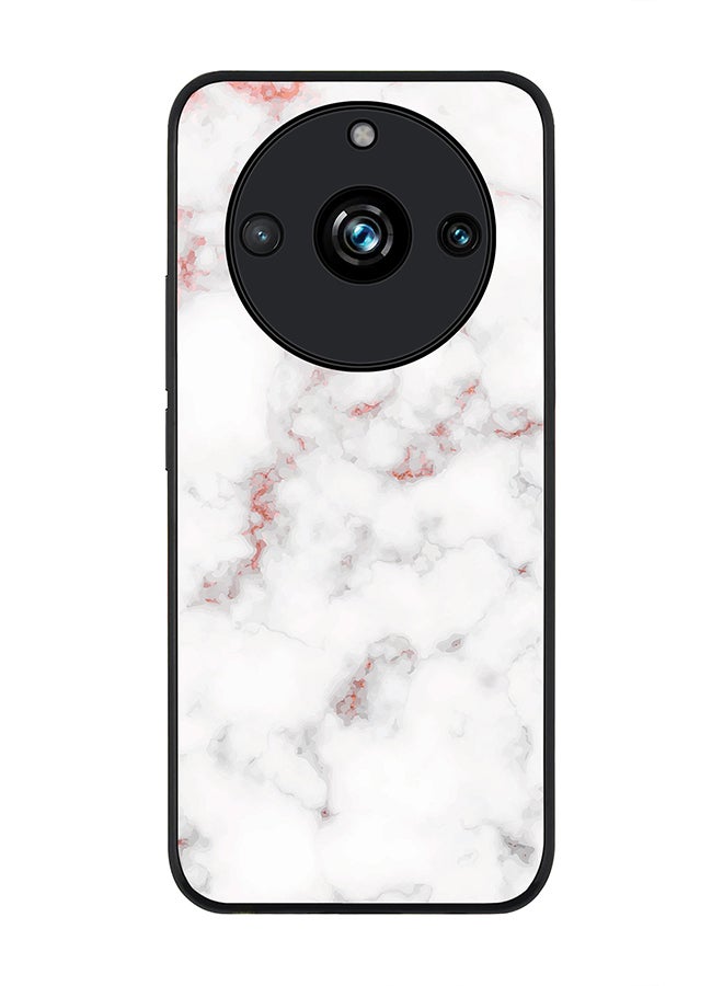 Stylizedd Rugged Black Edge case for Realme 11 Pro/Realme 11 Pro+, Custom Slim fit Flexible Anti Drop Thin Phone Case Cover - Marble Print Rose Grey - Image 1