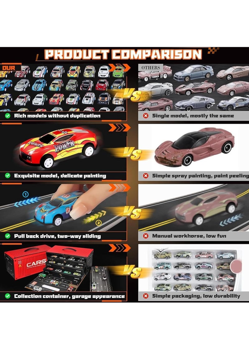 مجموعة سيارات سحب من 48 قطعة، سيارات سباق ولعبة للأطفال 3+، سيارات صغيرة بالجملة، مواد تعليمية وتعليمية سيارات صغيرة لعبة شاحنات، هدية عيد ميلاد للبنين والبنات. - Image 5
