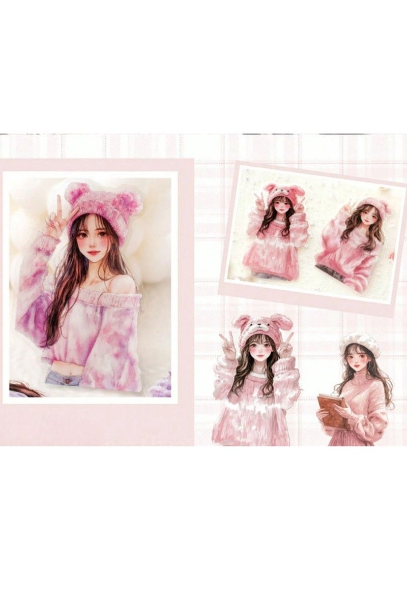 Elegant Feminine Anime-Themed Notebook Stickers – Set of 30 – Perfect for Decorating Notebooks, Journals, Gifts, and Cards  - Image 2
