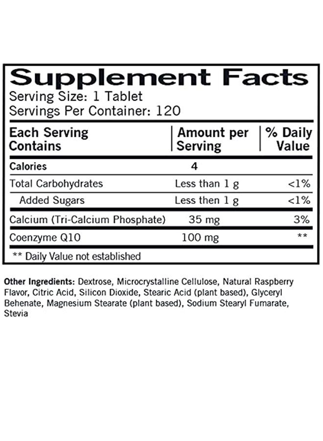 Kirkman Coenzyme Q10 100 mg Chewable Tablets (with Stevia) | 120 Chewable Tablets - Image 2