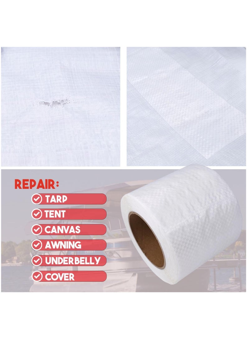 SYOSI Tent Repair Tape, 4'' x 65FT Repair Tape for Tarp, RV Awning, Underbelly, Canvas, Bimini Tops, Fabric Repair for Tarp, Boat Cover Repair Tape, Tear Repair Patch Kit, Waterproof - Image 3