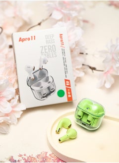 Generic Transparent Bluetooth Headset True Wireless Smart Noise Cancelling Earbuds Sports E-sports Battery Life Green For iPhone, Android  - Image 2