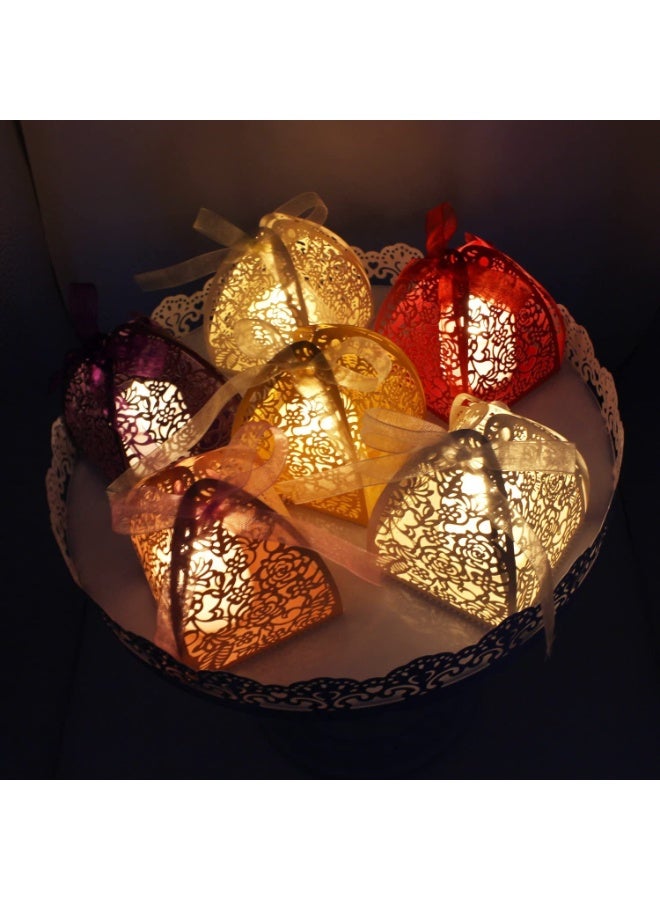 JZS Laser Cut Rose Candy Boxes Wedding Anniversary Box for Party Favor Bridal Shower Decorative Boxes Beige Gift Wrap Boxes with Ribbons for Birthday Party Laser Cut Favor Boxes Golden 50PCS (Yellow) - Image 5