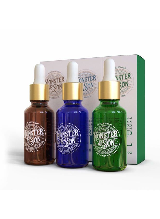 Monster&Son Organic Cold Pressed Beard Oil x3 Set - Image 1