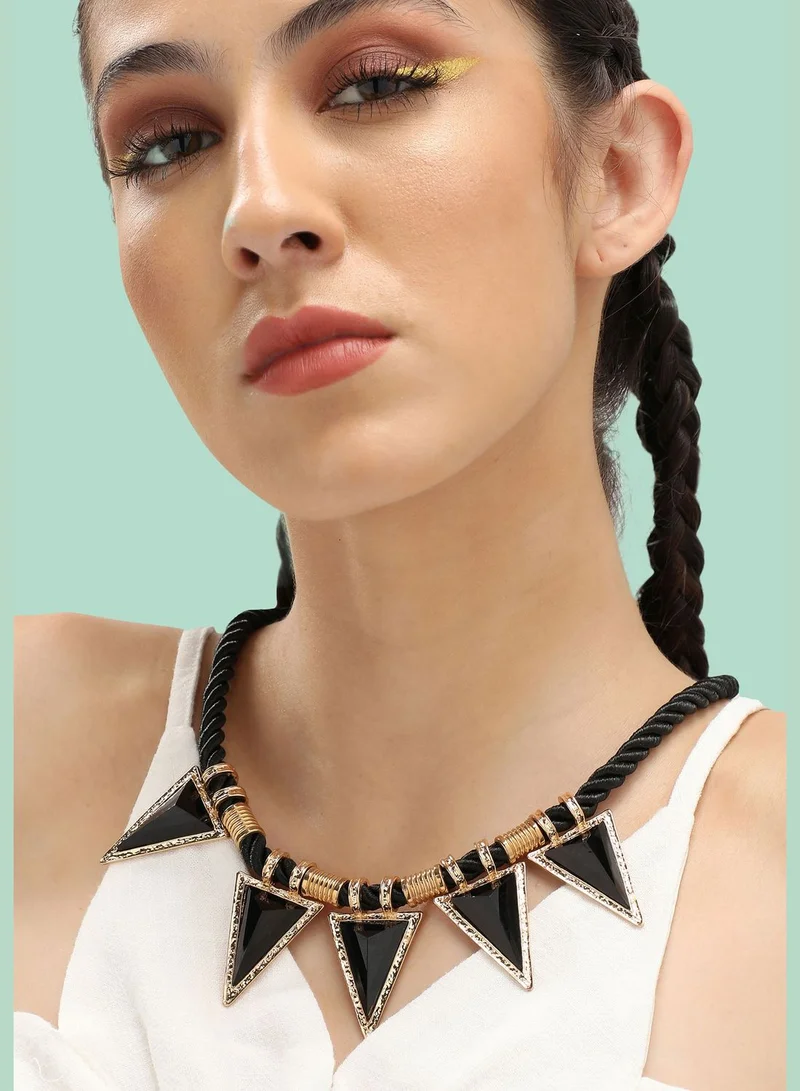 SOHI Gold Plated Party Designer Stone Necklace For Women
