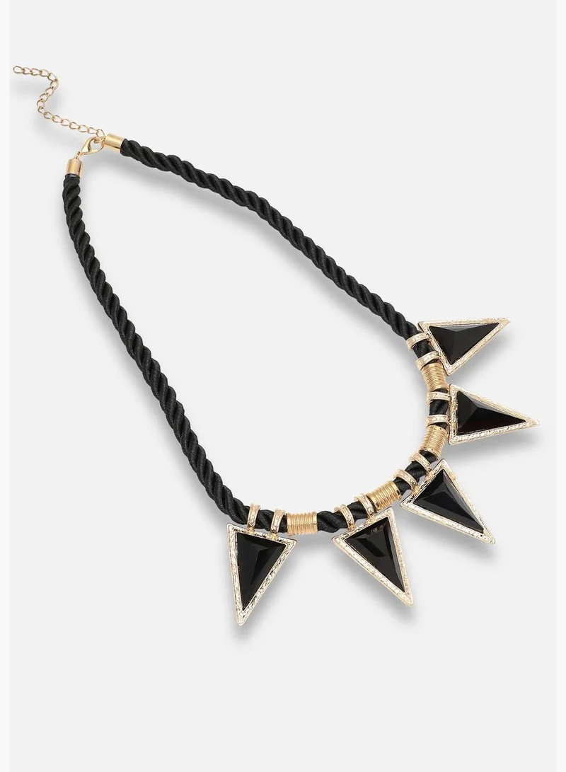 SOHI Gold Plated Party Designer Stone Necklace For Women