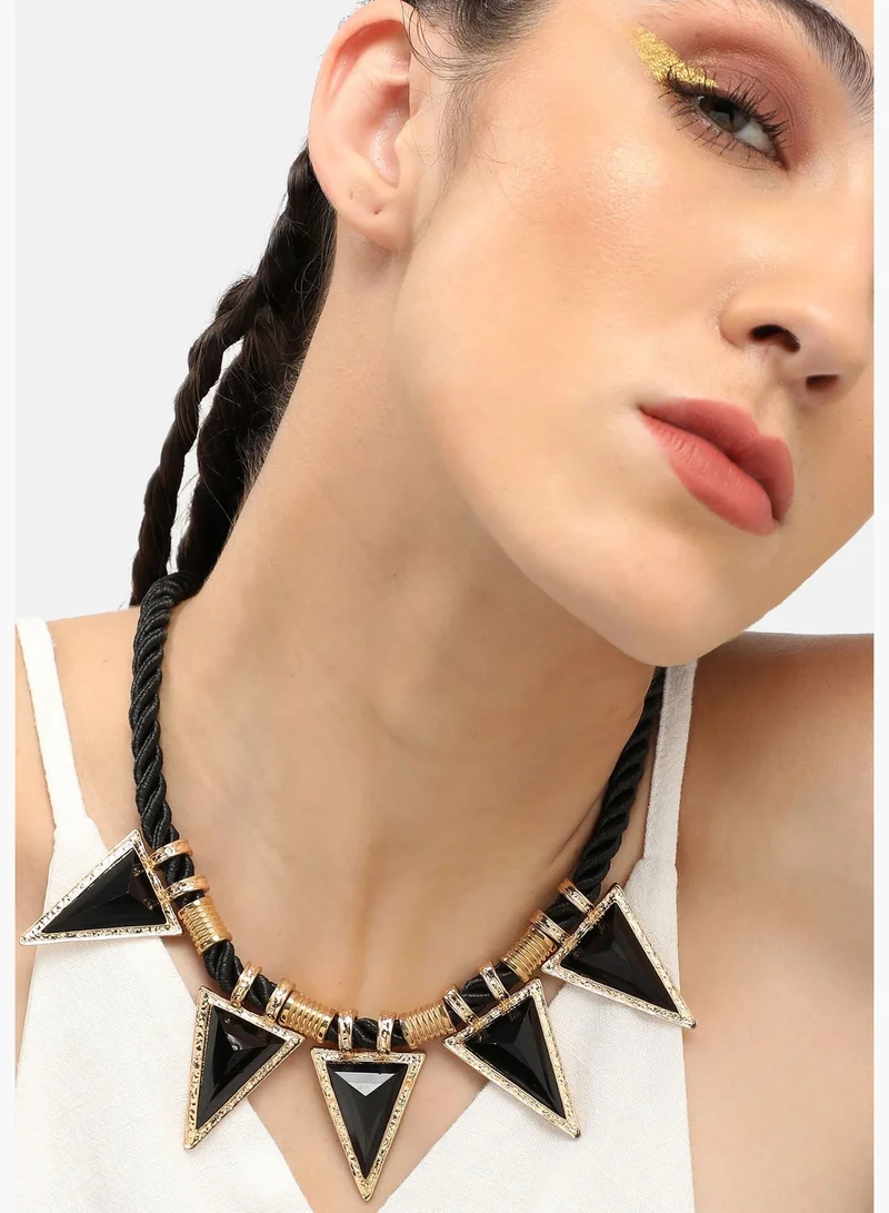 SOHI Gold Plated Party Designer Stone Necklace For Women