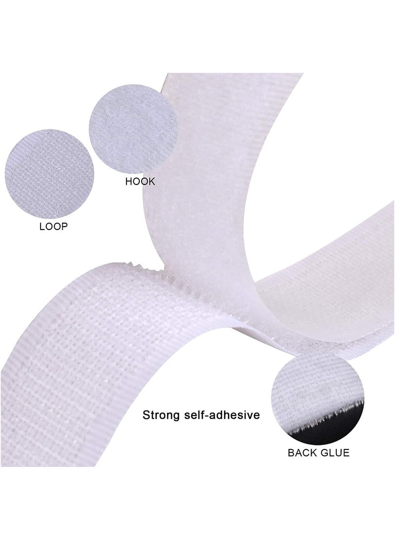 Generic - Hook and Loop Tape, Self Adhesive Sticky Tape, Heavy Duty Hook Loop Tape, Reusable Double Sided Sticky Tape Roll, Strength Velcro Heavy-Duty Stick On Self, Adhesive Velcro Tape, White, 8M - Image 1