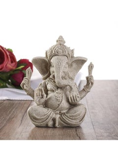 ROSENICE rosenice Elephant Statue Sculpture Sandstone Ganesha Buddha Handmade Figurine  - Image 3